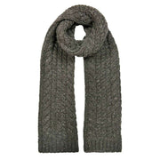 Dents Cable Knit Marl Scarf - Charcoal Grey