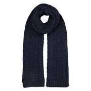 Dents Cable Knit Marl Scarf - Navy