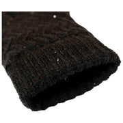 Dents Chevron-Strick-Paillettenhandschuhe – Schwarz