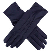 Dents Diana Matt Satin Gloves - Navy Blue