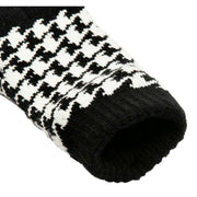 Dents Dogtooth Jacquard Knitted Gloves - Black/Winter White