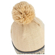 Dents Fair Isle Brim Bobble-hoed - Toffeebeige/houtskoolgrijs