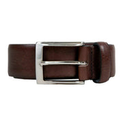 Dents Heritage Pebble-Grain Leather Belt - Dark Brown