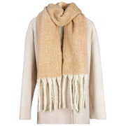 Dents Deckenschal mit Fischgrätenmuster – Toffee Beige