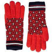 Dents Jacquard-Fair-Isle-Strickhandschuhe – Beerenrot/Marineblau