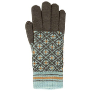 Dents Jacquard-Fair-Isle-Strickhandschuhe – Anthrazit/Blau