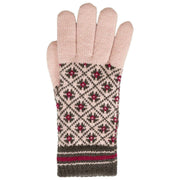 Dents Jacquard-Fair-Isle-Strickhandschuhe – Rosa/Anthrazit