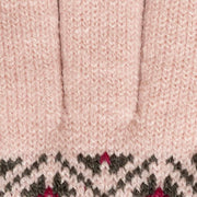 Dents Jacquard-Fair-Isle-Strickhandschuhe – Rosa/Anthrazit