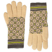 Dents Jacquard-Fair-Isle-Strickhandschuhe – Toffee Beige/Anthrazit