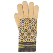 Dents Jacquard-Fair-Isle-Strickhandschuhe – Toffee Beige/Anthrazit