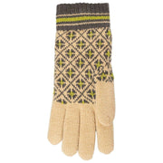 Dents Jacquard-Fair-Isle-Strickhandschuhe – Toffee Beige/Anthrazit