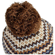 Dents Jacquard Fair Isle Pom Pom Bobble Hat - Chocoladebruin