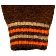 Dents Gestrickte Streifen-Manschettenhandschuhe – Schokoladenbraun