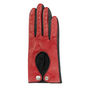 Dents Oulton Touchscreen Leather Driving Gloves - Berry Red/Black