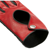 Dents Oulton Touchscreen Leather Driving Gloves - Berry Red/Black