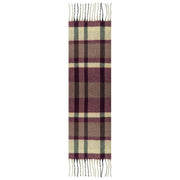 Dents geruite deken sjaal - Damson bordeaux/beige