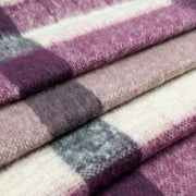 Dents geruite deken sjaal - Damson bordeaux/beige