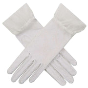 Dents Savannah Tulle Frill Cuff Gloves - White
