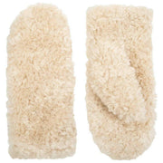 Dents Fäustlinge aus Teddyfleece – Naturbeige