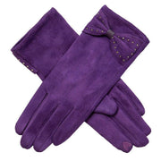 Dents Touchscreen Velour-Lined Faux Suede Gloves - Amethyst Purple