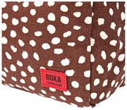 Roka Mayfair kleine toilettas van katoenen canvas - Bruine stip