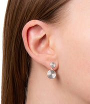 Beginnings Double Spiral Disc Drop Earrings - Silver