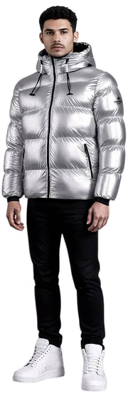 Helvetica Mountain Pioneers Cosmos donsjack met capuchon - zilver
