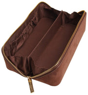 Alice Wheeler London Kensington Petite valise de train en daim - Marron chocolat