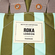 Roka Canfield B Kleine rugzak van gerecycled canvas - Mosstreep/blauw