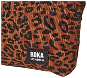 Roka Maida Vale Petite pochette en toile de coton - Mini Léopard Marron