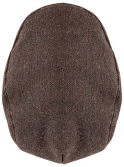 Dents Grafham Fischgräten-Tweed-Schiebermütze – Schokoladenbraun