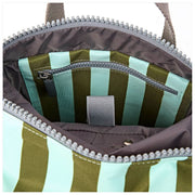 Roka Canfield B Kleine rugzak van gerecycled canvas - Mosstreep/blauw