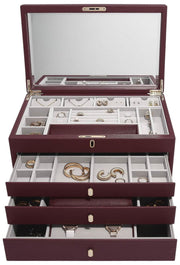 Stackers Large Luxury Jewellery Box - Burgundy