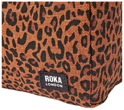 Roka Mayfair Petite trousse de toilette en toile de coton - Mini Léopard Marron