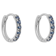 Elements Gold Sapphire Hoop Earrings - Blue/Silver