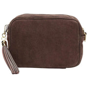 Elie Beaumont Suède Crossbody Tas - Donkerbruin