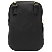 Elie Beaumont Samt-Handytasche – Schwarz Chevron/Weiß