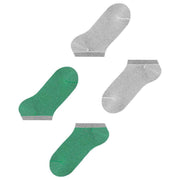 Esprit Allover Stripe 2 Pack Sneaker Socks - Green/Grey/White