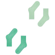 Esprit Allover Stripe 2 Pack Socks - Green