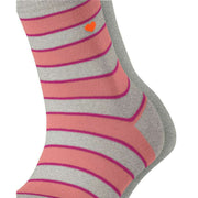 Esprit Block Stripe 2-Pack Socks - Storm Grey/Pink
