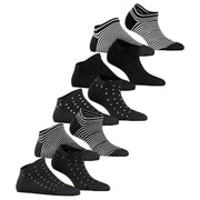 Esprit Dots and Stripes 5 Pack Sneaker Socks - Black
