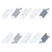 Esprit Dots and Stripes 5 Pack Sneaker Socks - Cream