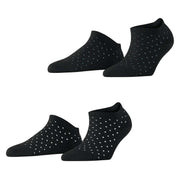 Esprit Fine Dot 2 Pack Sneaker Socks - Black