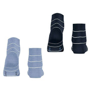 Esprit Fine Line 2 Pack Short Socks - Blue