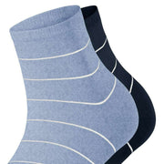 Esprit Fine Line 2 Pack Short Socks - Blue