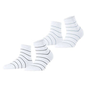 Esprit Fine Line 2 Pack Short Socks - White/Blue