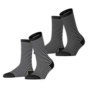 Esprit Fine Line 2 Pack Socks - Black
