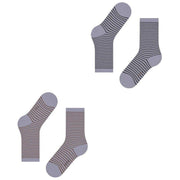 Esprit Fine Line 2 Pack Socks - Purple