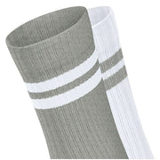 Esprit Tennis Stripe 2 Pack Socks - Grey/White