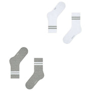 Esprit Tennis Stripe 2 Pack Socks - Grey/White